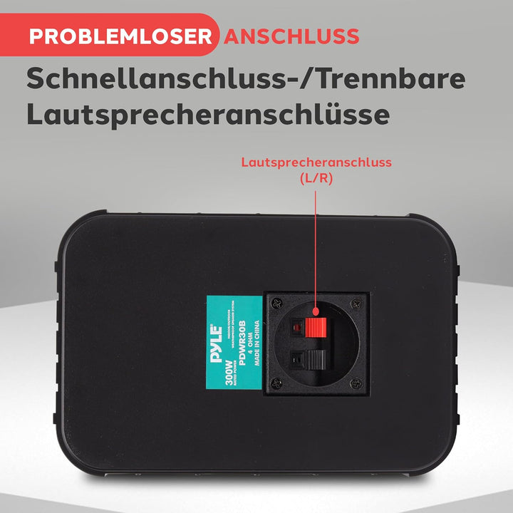 Pyle Lautsprecher, Wandlautsprecher – Speaker – wasserdichte, Outdoor & Indoor 300 Watt, Einfache In