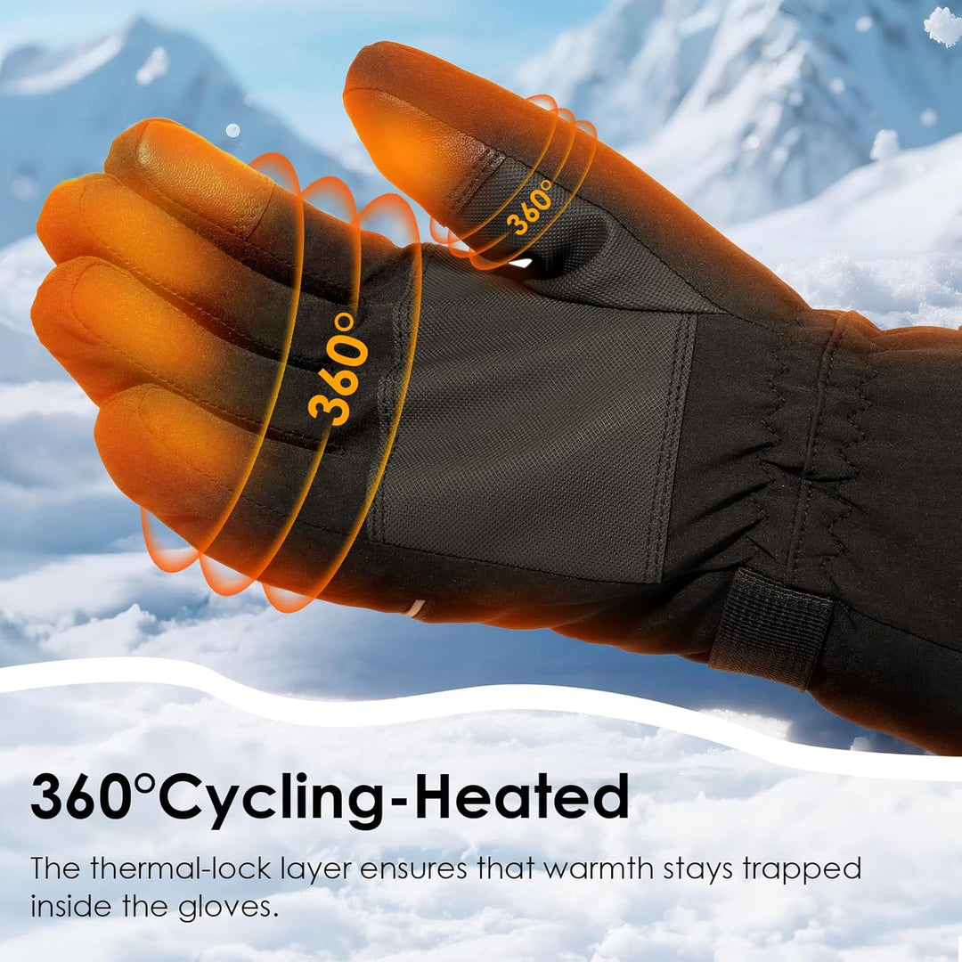 Minthouz Beheizbare Handschuhe für Damen Herren, 7.4V 3000 mAh Beheizbare Handschuhe mit Akku mit 6