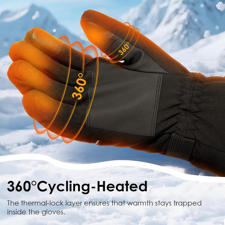 Minthouz Beheizbare Handschuhe für Damen Herren, 7.4V 3000 mAh Beheizbare Handschuhe mit Akku mit 6