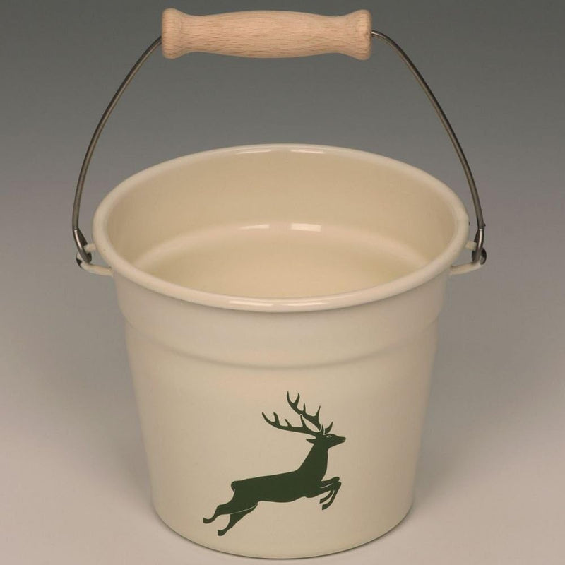 Riess, 0597-072, Minieimer 16, Country - Hirsch GRÜN, Durchmesser 16 cm, Höhe 13,6 cm, Inhalt 1,75 L
