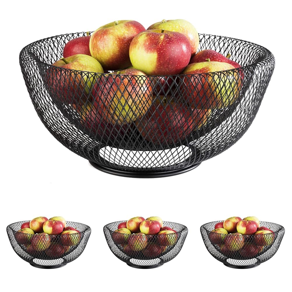 APS Brot- & Obstkorb „Wire“ – Premium Brotkorb/Obstkorb in der Farbe Metall Schwarz – Stapelbar und