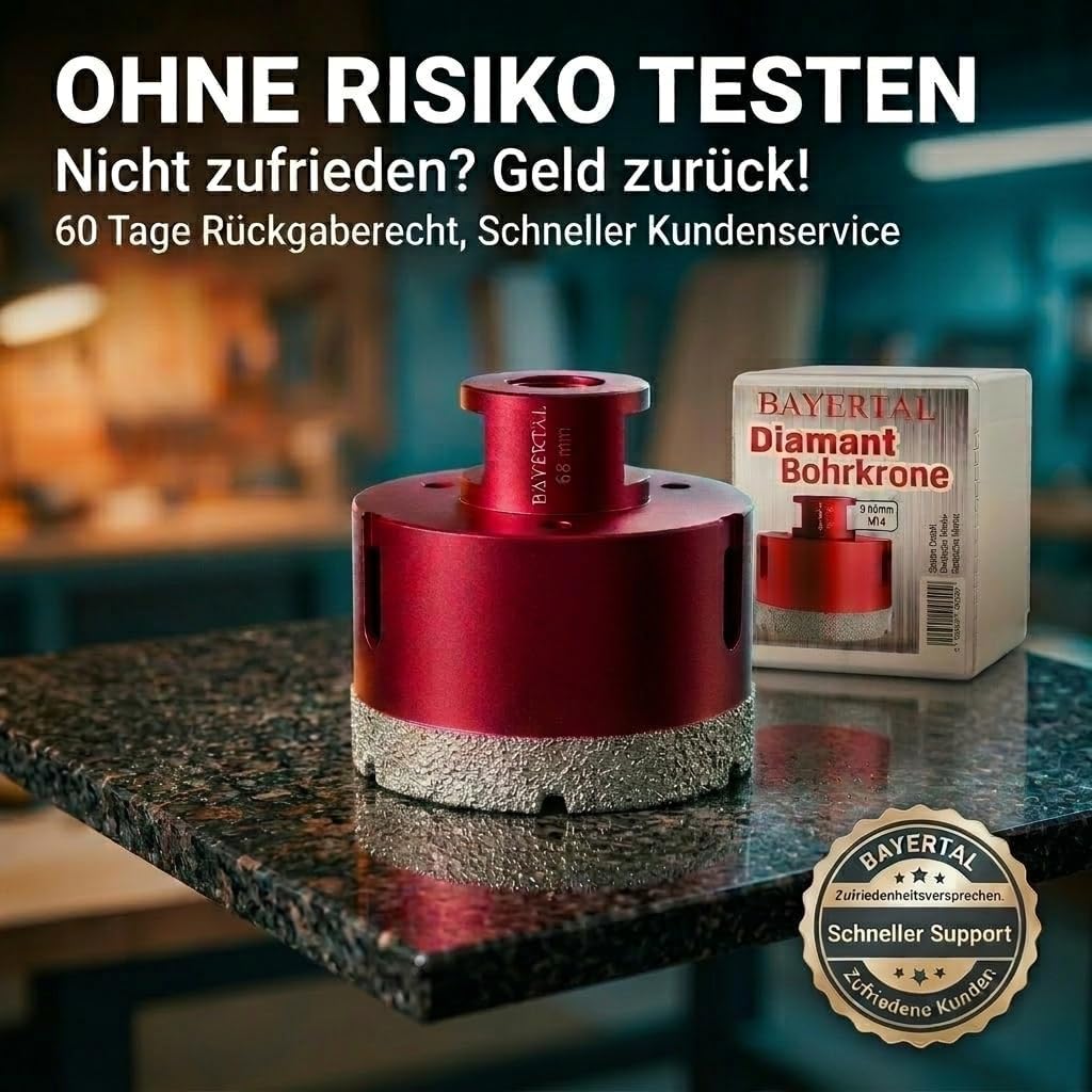 Diamant Bohrkrone 68mm x M14 - Dosenbohrer zum Bohren von harte Fliesen - Dosensenker 68 - Premium Q