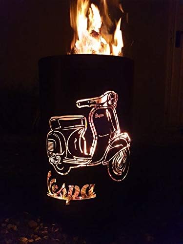 TiKo-Design® Feuertonne Feuerkorb mit Roller Motiv