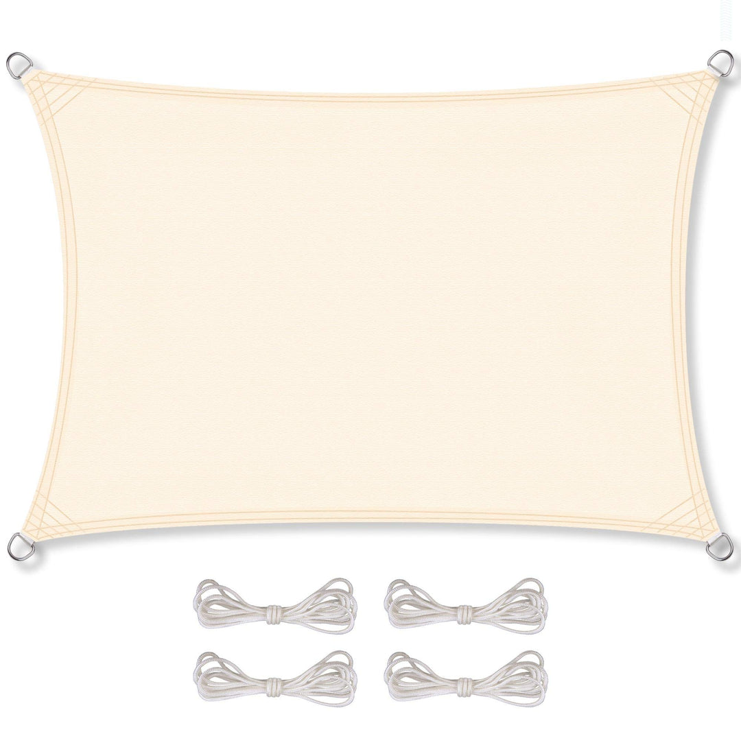 CelinaSun Sonnensegel PES Rechteck 2,5x3m Creme weiss UPF 50+ Premium Sonnenschutz inkl Befestigungs