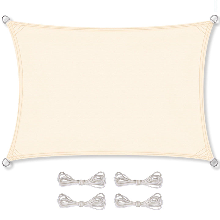 CelinaSun Sonnensegel PES Rechteck 2,5x3m Creme weiss UPF 50+ Premium Sonnenschutz inkl Befestigungs