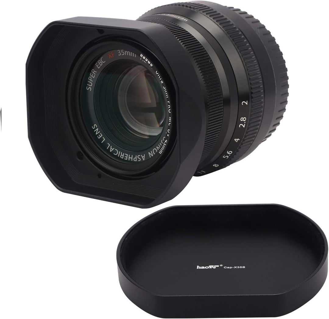 Haoge Gegenlichtblende aus Metall, quadratisch, Bajonett-Gegenlichtblende für Fujinon XF 35mm F2 R W