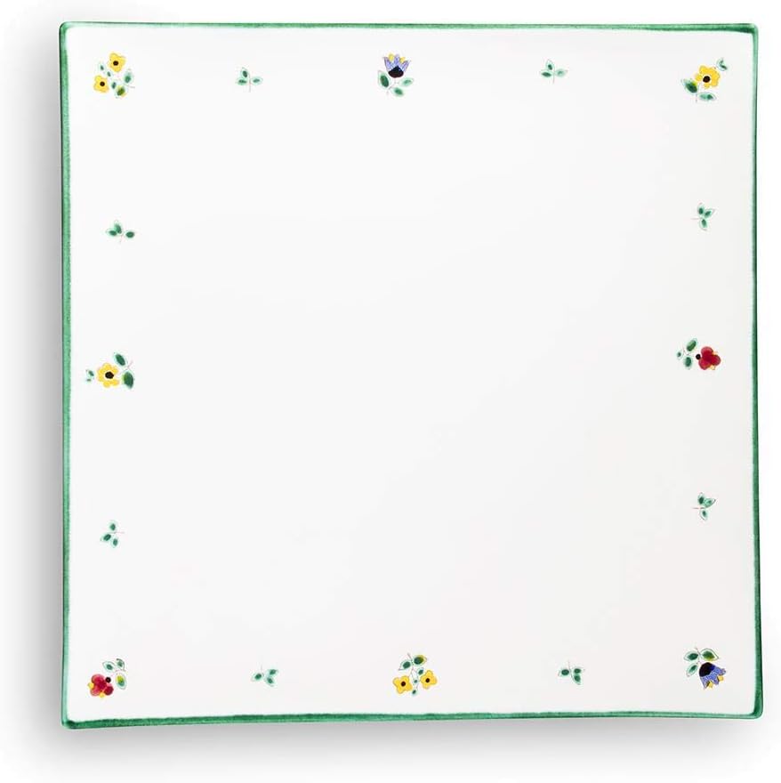 GMUNDNER KERAMIK Platzteller eckig Grösse: l= 31 cm x b= 31 cm x h= 2.8 cm Streublume Geschirr, hand