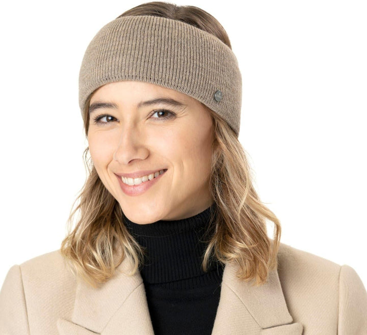 LIERYS Mono Stirnband Damen/Herren 8 cm breit - Made in Germany - dreilagiges Strickband gefüttert m