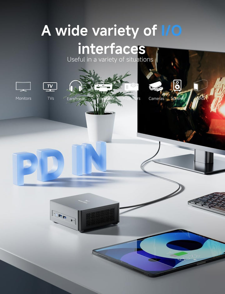 MINIS FORUM Mini PC UM760 Slim, AMD Ryzen 5 7640HS, 6 Kerne/12 Threads bis zu 5,0 GHz, 16GB DDR5 RAM