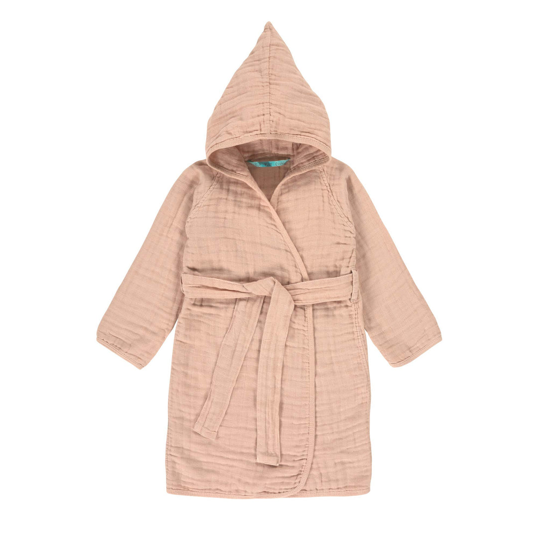 LÄSSIG Kinder Bademantel Baumwolle/Muslin Bathrobe 12-18 Monate Rosa, 12-18 Monate Rosa