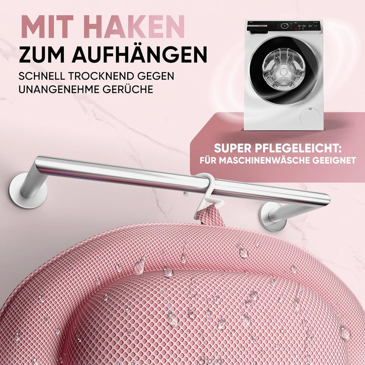 XXL Premium Badewannenkissen rosé | NEU zusätzliche Polster an Schulter- &amp; Nackenbereich | Badekisse