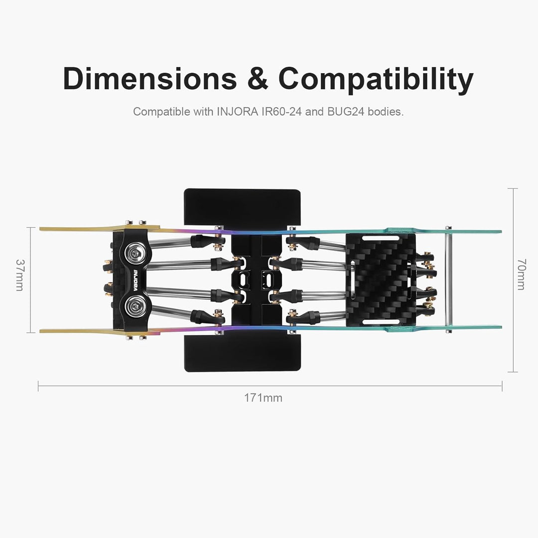 INJORA Rainbow Titanium LCG Chassis Kit für 1/24 SCX24
