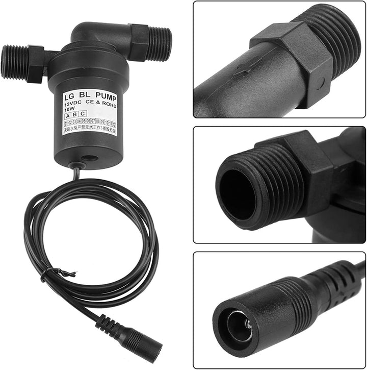 FTVOGUE Solar Hochtemperatur-Wasserpumpe Bürstenlose Tauchpumpe für Umwälzpumpe DC12V/10W