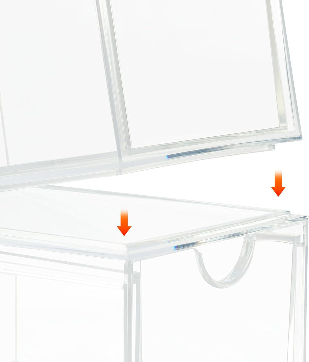 Dezzer Kosmetik Organizer Schubladen,2 Stück Acryl stapelbar Organizer Schubladen,Transparent Badezi