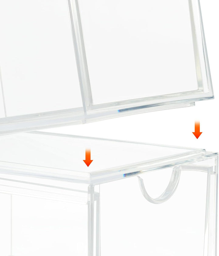 Dezzer Kosmetik Organizer Schubladen,2 Stück Acryl stapelbar Organizer Schubladen,Transparent Badezi