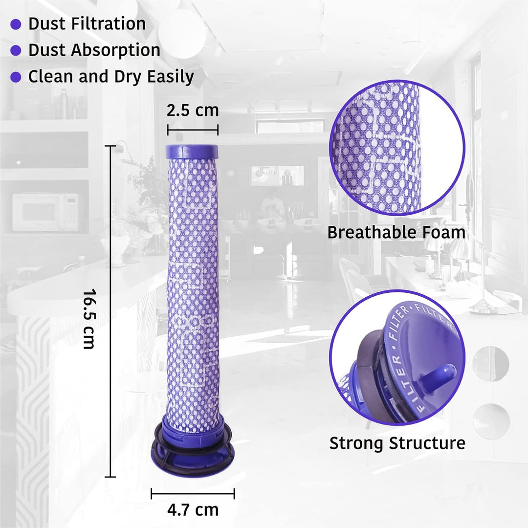 Ersatzfilter-Set für Staubsauger Dyson V7, V8 Animal Absolute Motorhead, 2 HEPA Nachfilter und 2 Vor
