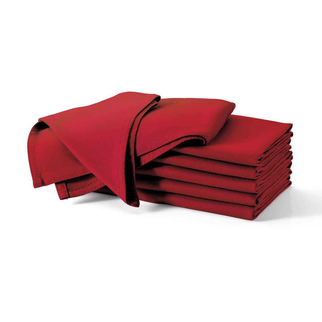 12 Stoffservietten mit Faltanleitung aus extra hochwertiger Baumwolle 40x40cm (Rot) Rot 12er Set (40