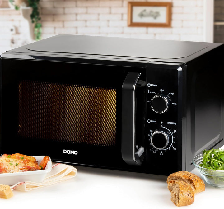DOMO DO2520 Freistehend Mikrowelle - 5 Leistungsstufen - Auftaufunktion - Mit Signalton bei Programm