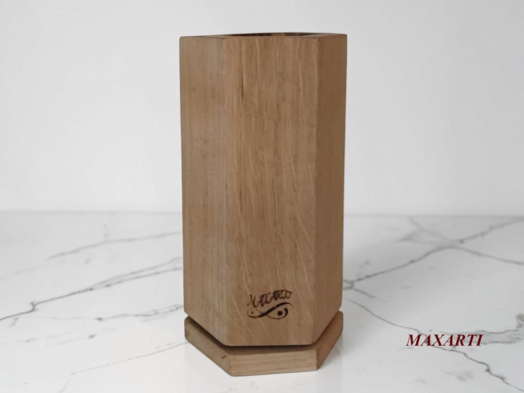 360° Drehbarer Magnetischer Messerblock Magnetisch Messerhalter aus Eichen holz mit starken Magneten