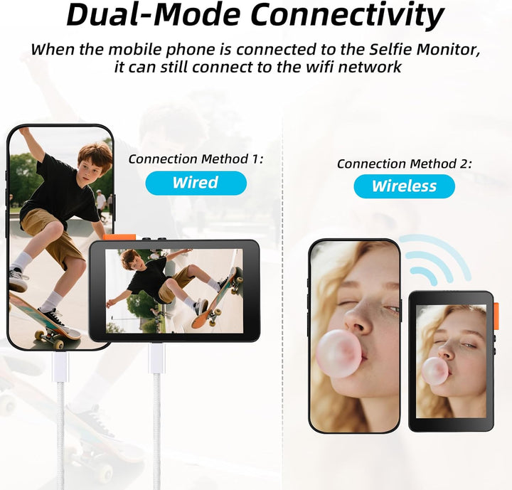 Koolertron 4 Zoll Handy Selfie Monitor mit Lautsprechern und Ständer, Magnet Rückkamera Selfie Monit