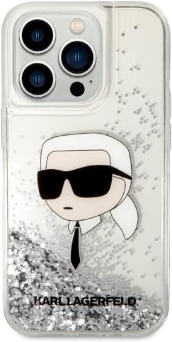 KARL LAGERFELD KLHCP14LLNKHCH Hülle für iPhone 14 Pro 6,1" Silber hardcase Glitt