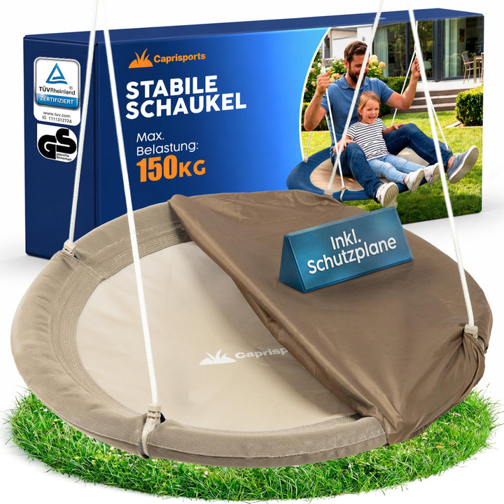 Nestschaukel Outdoor - [inkl. Abdeckhaube] - TÜV/GS geprüft - Höhenverstellbare Schaukel Outdoor und