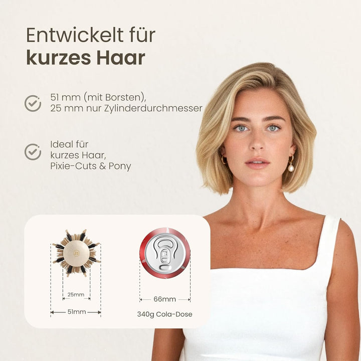 AIMIKE Rundbürste zum Föhnen,Rundbürste gross mit Wildschweinborsten für Frauen & Männer, Verbessert