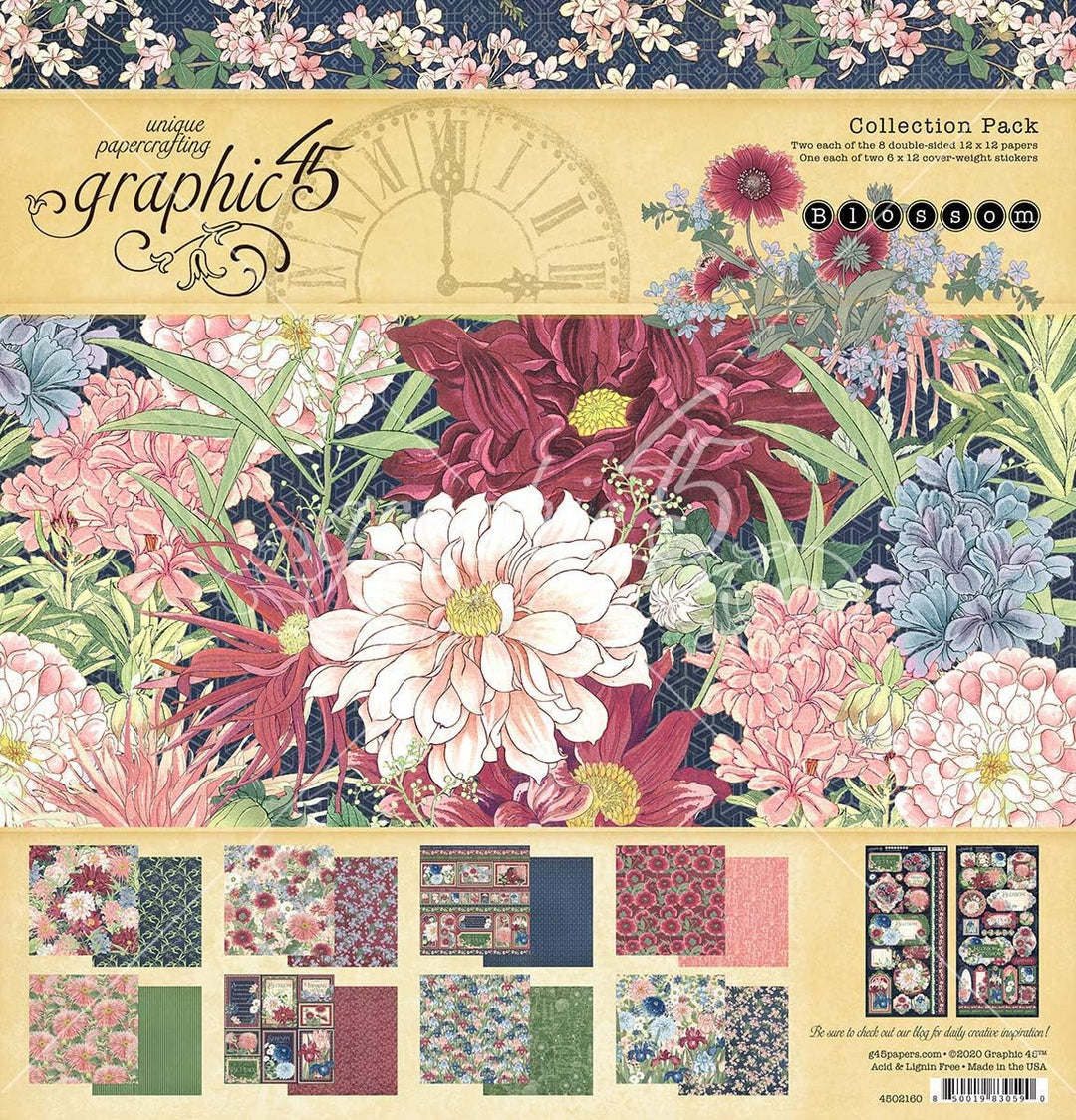 Graphic 45 Collection Pack 12"X12"-Blossom