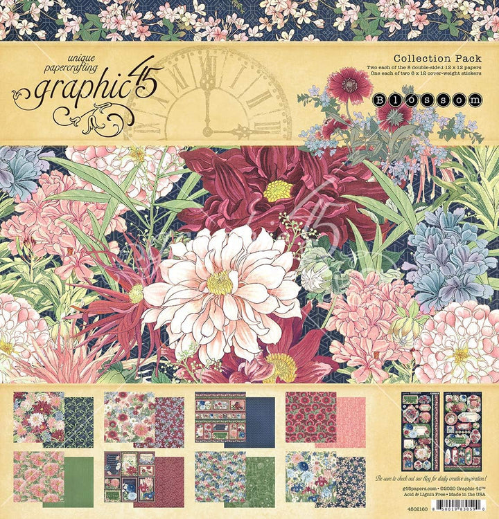 Graphic 45 Collection Pack 12"X12"-Blossom