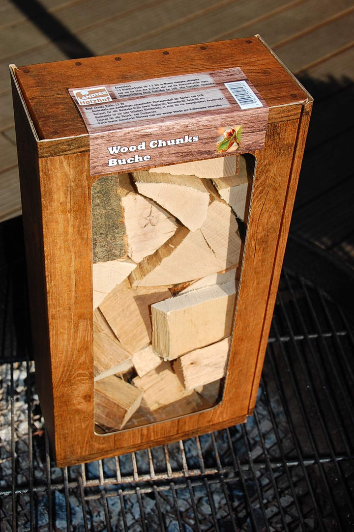 Landree Buche Wood Chunks - Beech Chunks Räucherklötze - Smokerholz direkt vom Holzhof, 100% Natürli