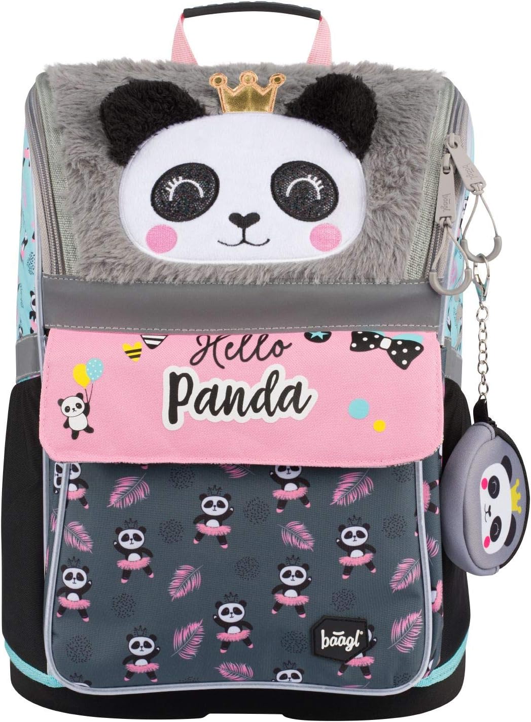 Baagl Schulranzen Mädchen Set 5 Teilig - Zippy Schultasche ab 1. Klasse - Grundschule Ranzen mit Bru