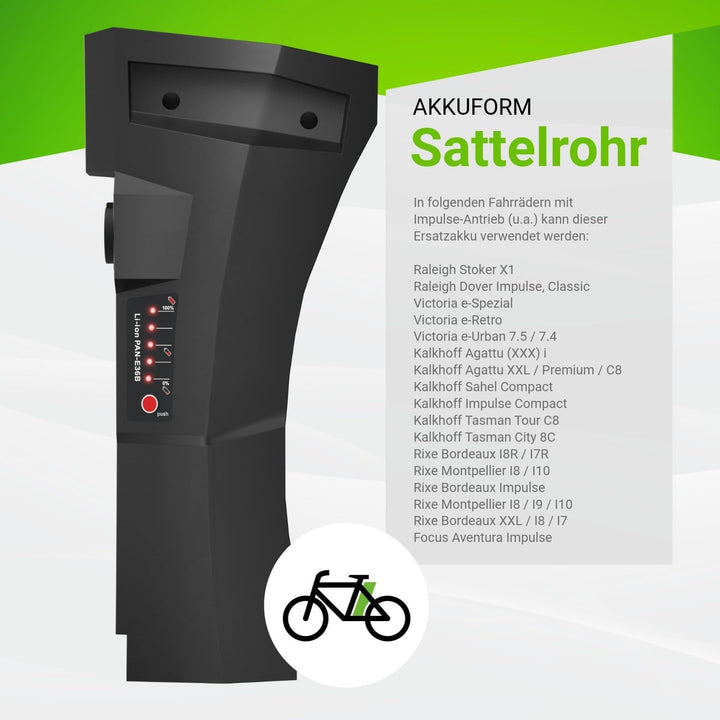 Maratron E-Bike Akku 36V 14,5Ah (520Wh) mit XLR-Buchse für Impulse, DerbyCycle, Raleigh, Kalkhoff Ga
