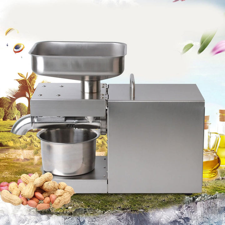 WooDerson 600W Elektrische Ölpresse, Ölmühle Maschine Aus 304 Edelstahl, 41x16x31cm Heisse Und Kalte