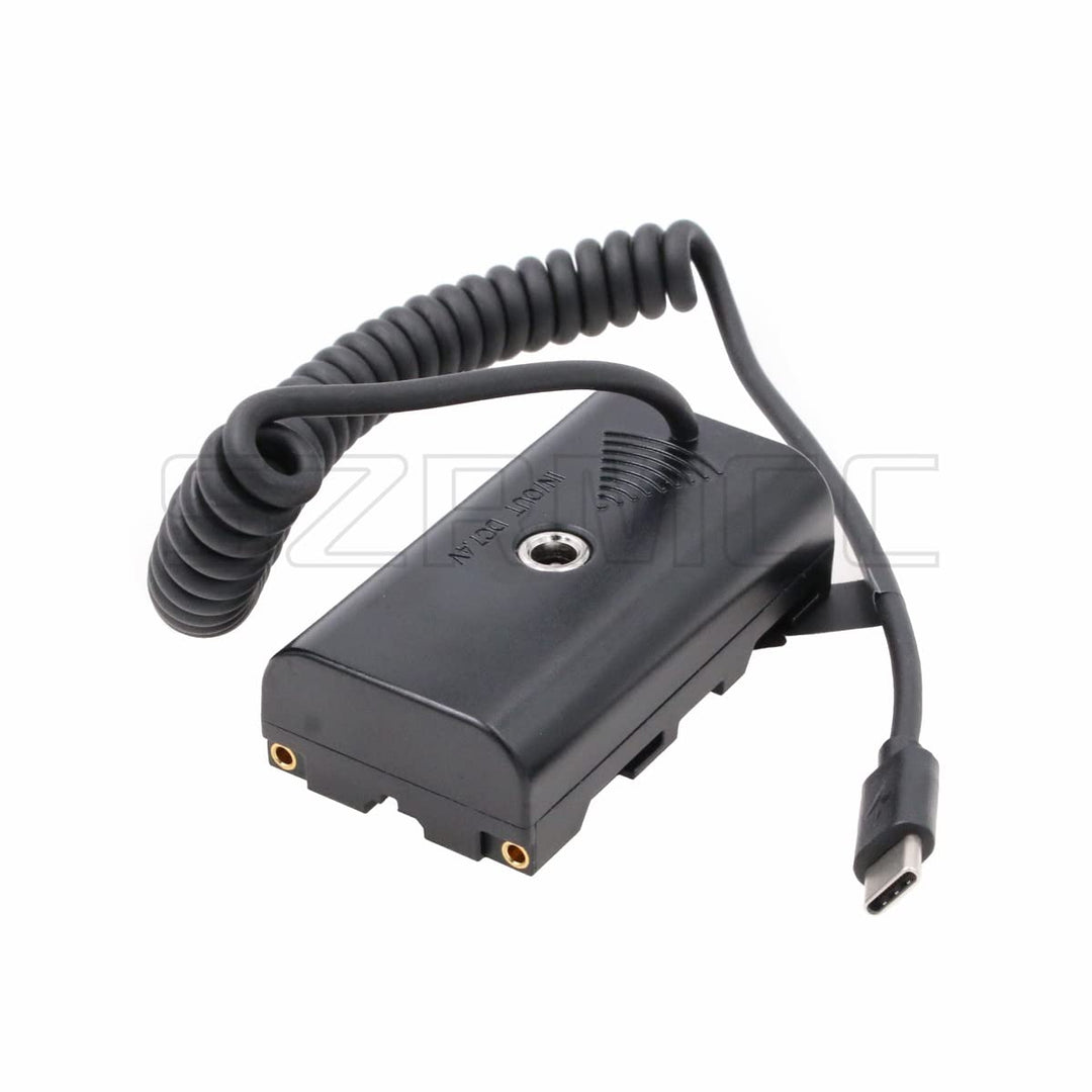 SZRMCC NP F970 F550 Dummy-Akku mit Eingang 7,4 V 3 A auf Typ-C USB C PD Trigger Kabel für Atomos Sho