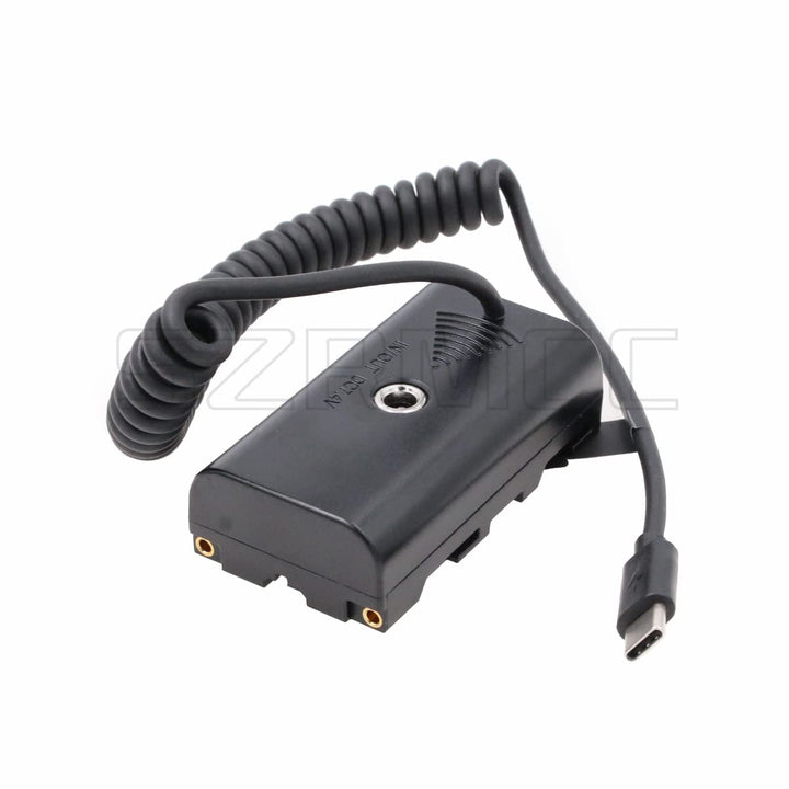SZRMCC NP F970 F550 Dummy-Akku mit Eingang 7,4 V 3 A auf Typ-C USB C PD Trigger Kabel für Atomos Sho