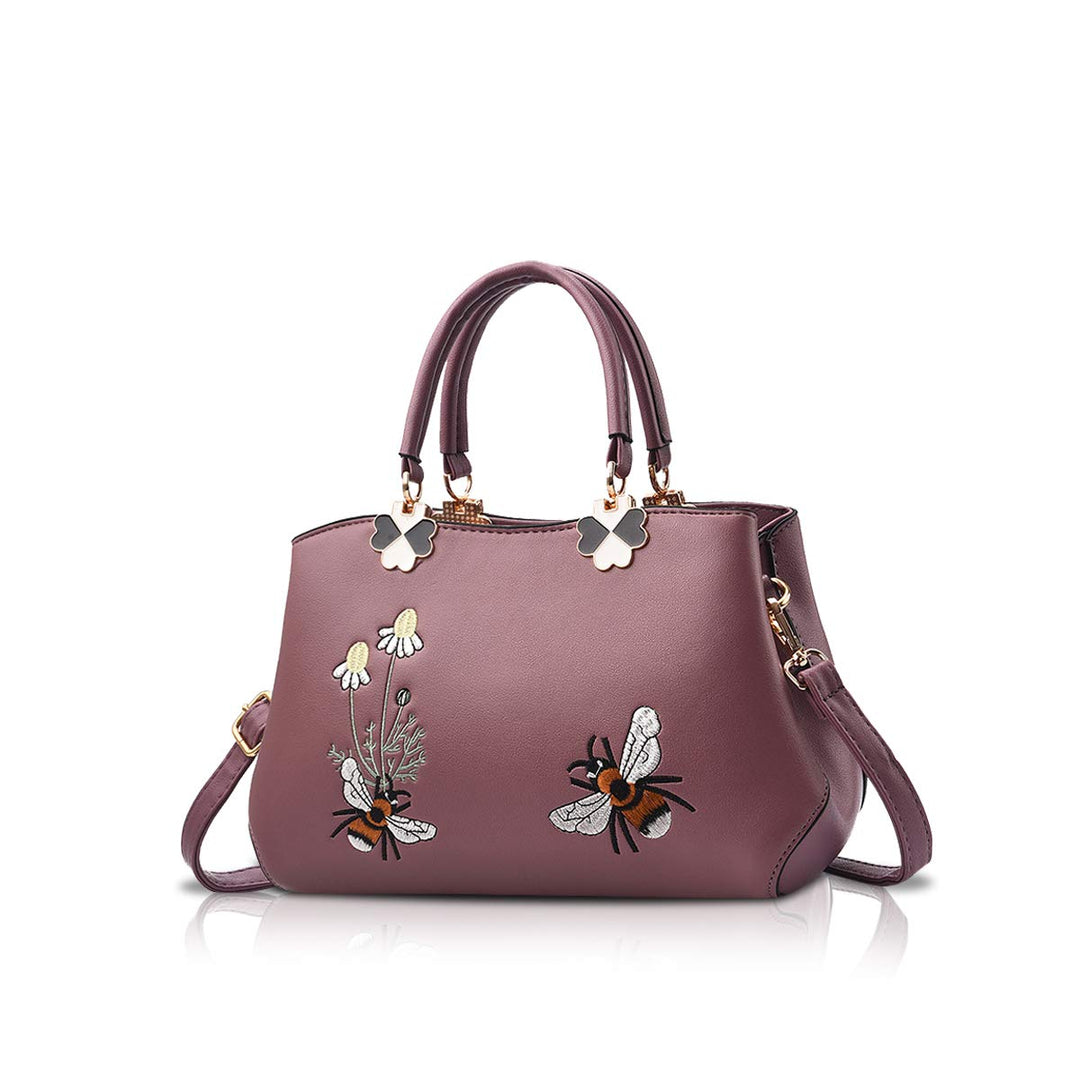 NICOLE&DORIS Handtaschen Damen Mode Schultertasche Geldbörse Retro Umhängetasche Frau Tote Stickerei