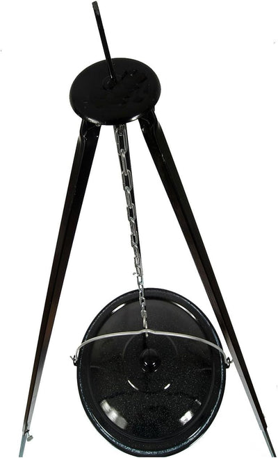 troph-e-shop Set Gulaschkessel 10 L mit Deckel Emaille und Dreibein Teleskop 90-145 cm