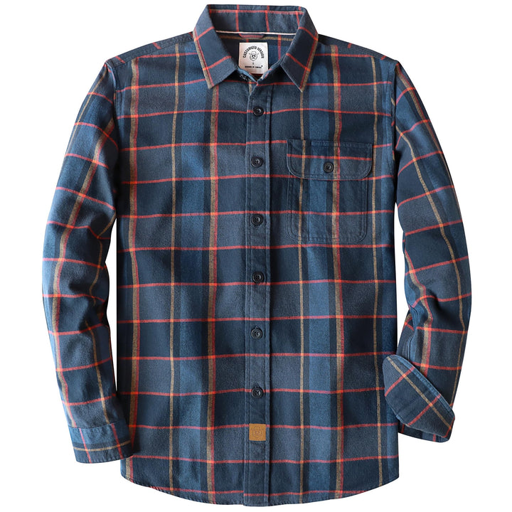 Dubinik® Flanellhemd Herren Flanellhemden Herren Langarm Regular Fit Kariert Button Down Warm Freize
