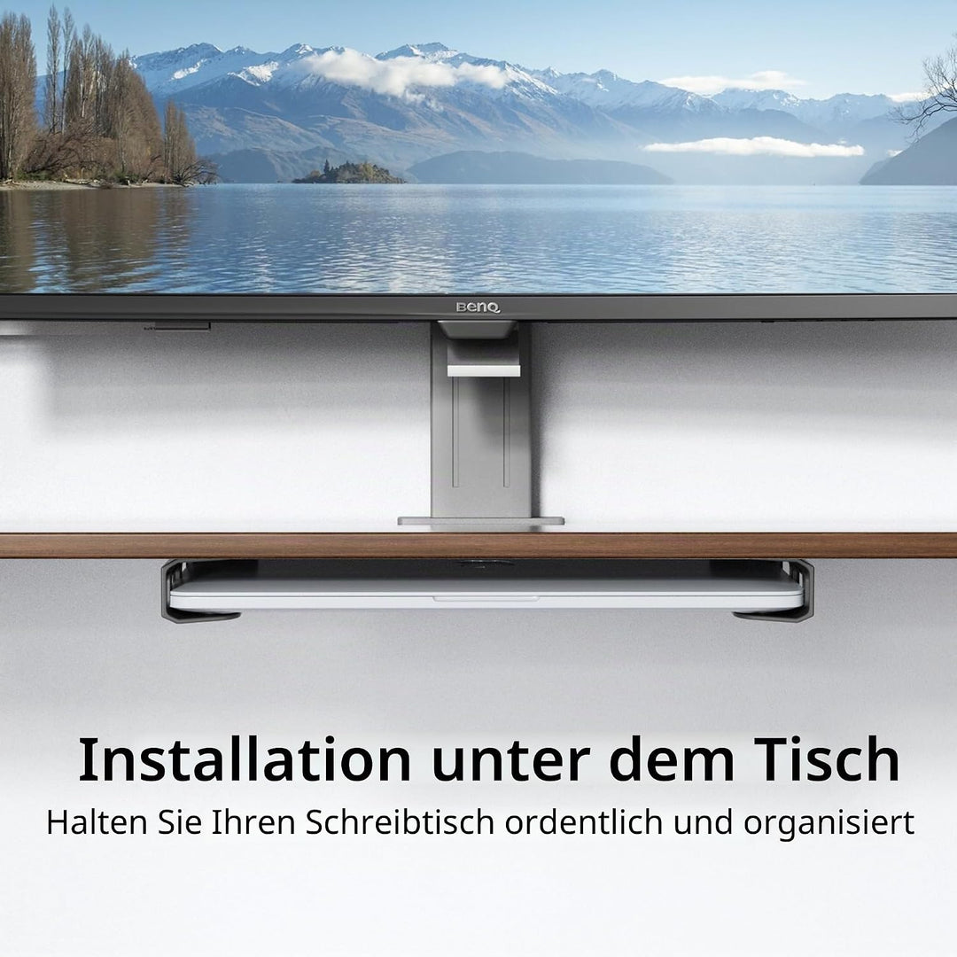ELETIUO Laptop-Halterung für Wand und unter dem Schreibtisch, mit Kleber und Schrauben, 26 mm dick,