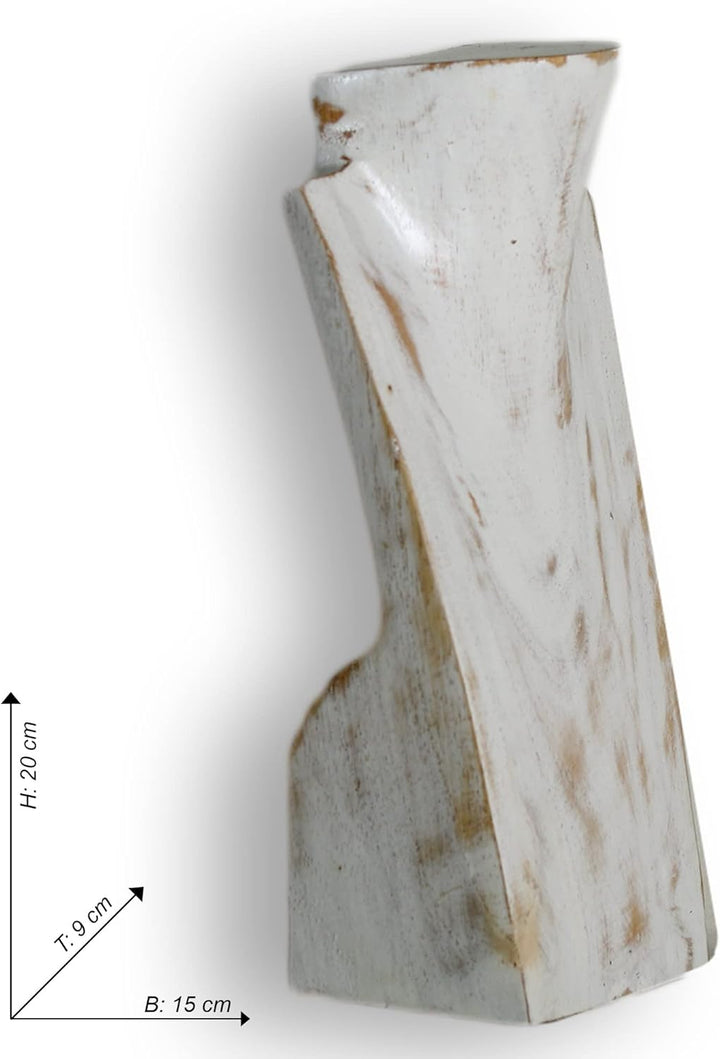 ART-CRAFT Schmuckständer Kettendisplay Schmuckbüste aus Holz White-wash 20 cm Weiss 20cm, Weiss 20cm