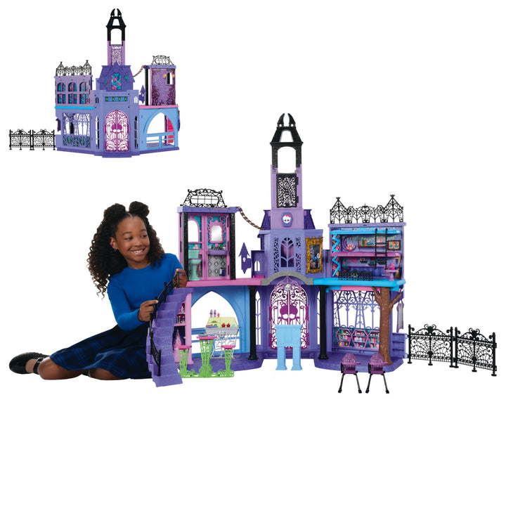 Monster High-Puppenhaus, Haunted High School-Spielset mit 7 Spielbereichen und 35+ Teilen zum Geschi