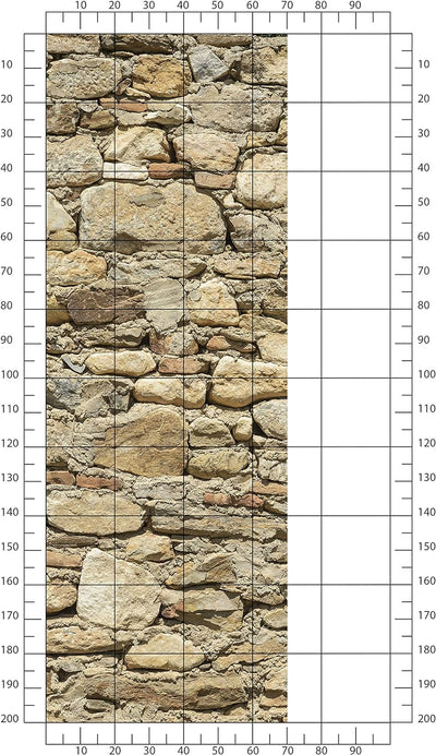 wandmotiv24 Türtapete Alte Steinmauer 70 x 200cm (B x H) - Dekorfolie selbstklebend Sticker für Türe