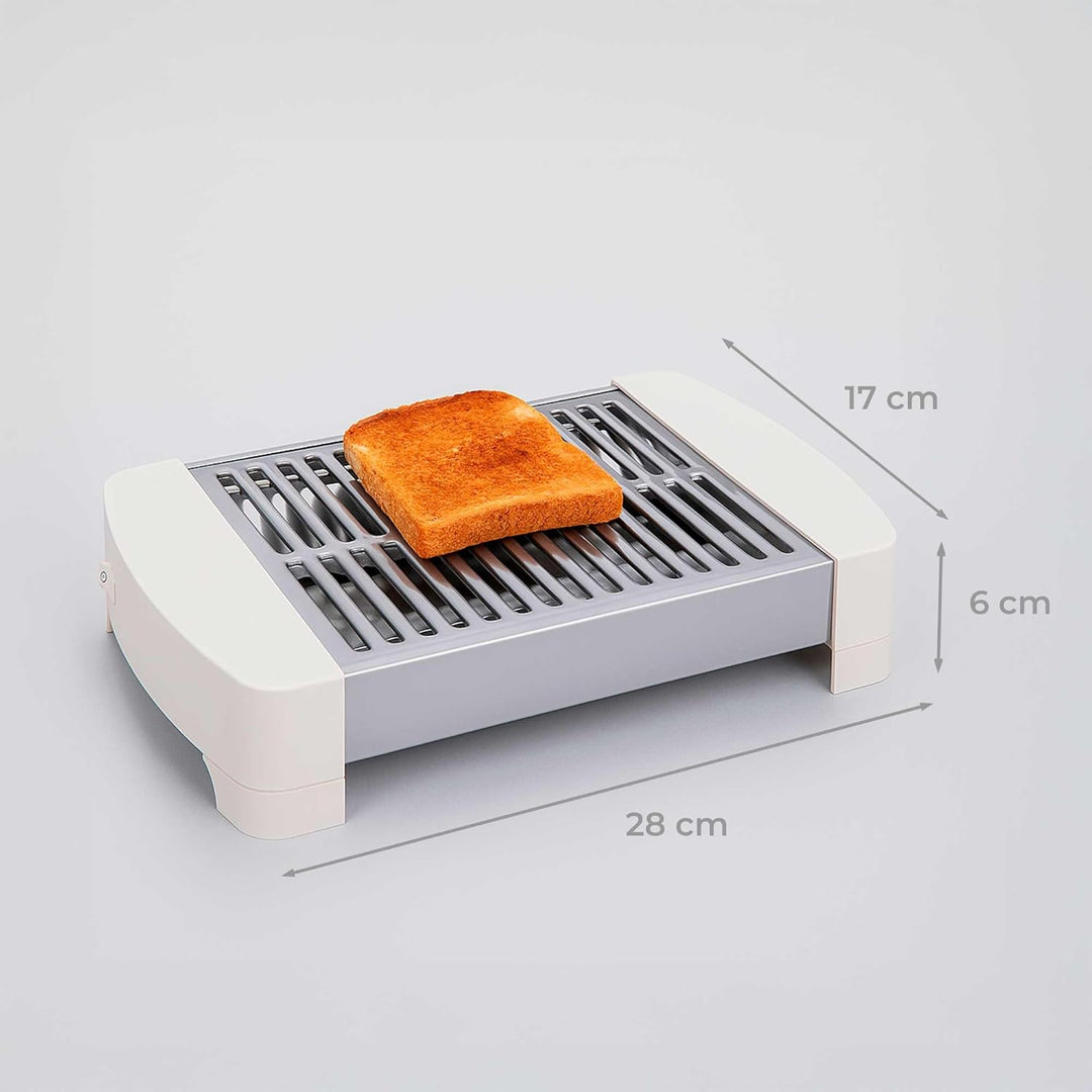 Jata JETT0201 Small Horizontal Toaster with 2 Quartz Resistors, Removable Crumb Drawer, 300 W, Easy