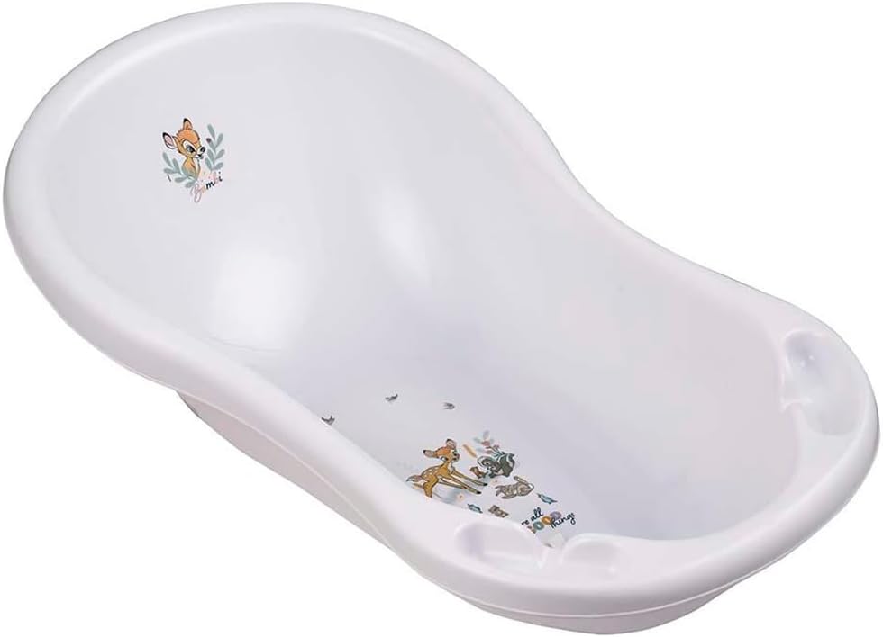 keeeper Bambi Ergonomische Babywanne mit Stöpsel, Ab 0 bis ca. 12 Monate, 84 cm, Maria, Nordic White