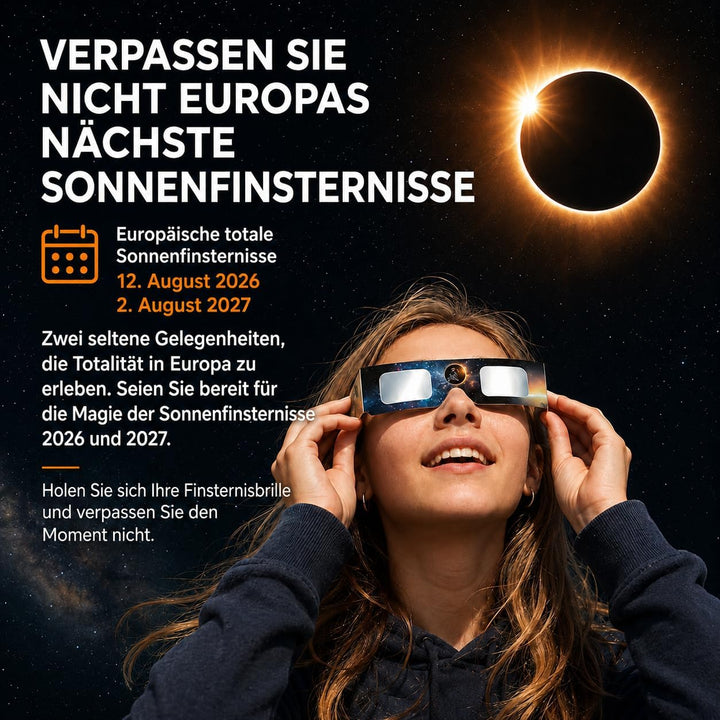 6/12/100 Sonnenfinsternis Brille,EN ISO 12312-2:2015(E) &amp; CE-zertifiziert,AAS Zertifizierung 2026,So