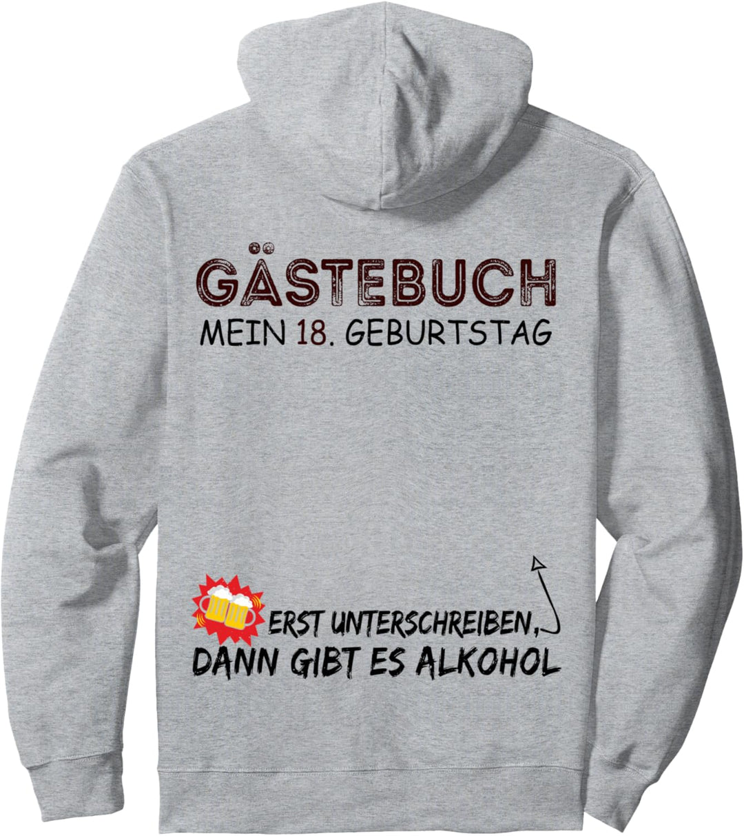 Erst Unterschreiben 18 Jahre Gästebuch 18. Geburtstag Party Pullover Hoodie