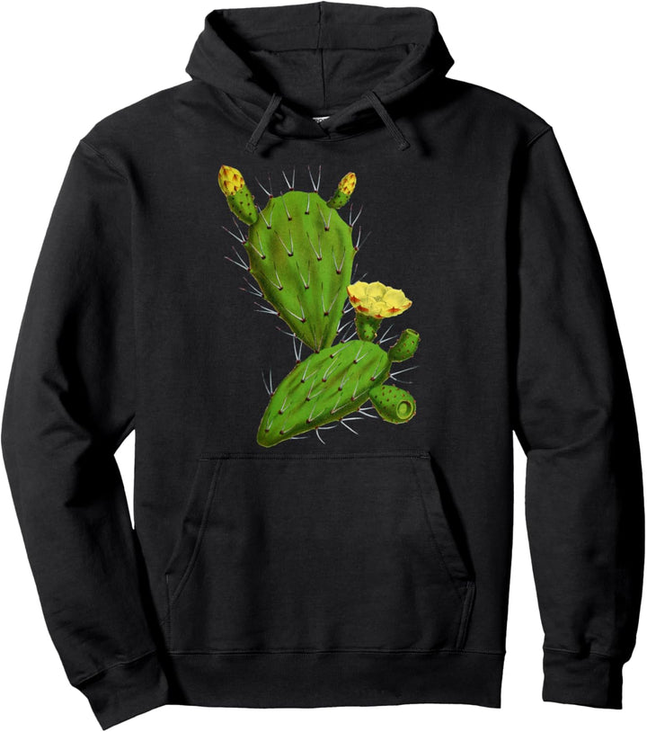 Vintage Botanische Kaktus Opuntia Sukkulente Pflanze Pullover Hoodie