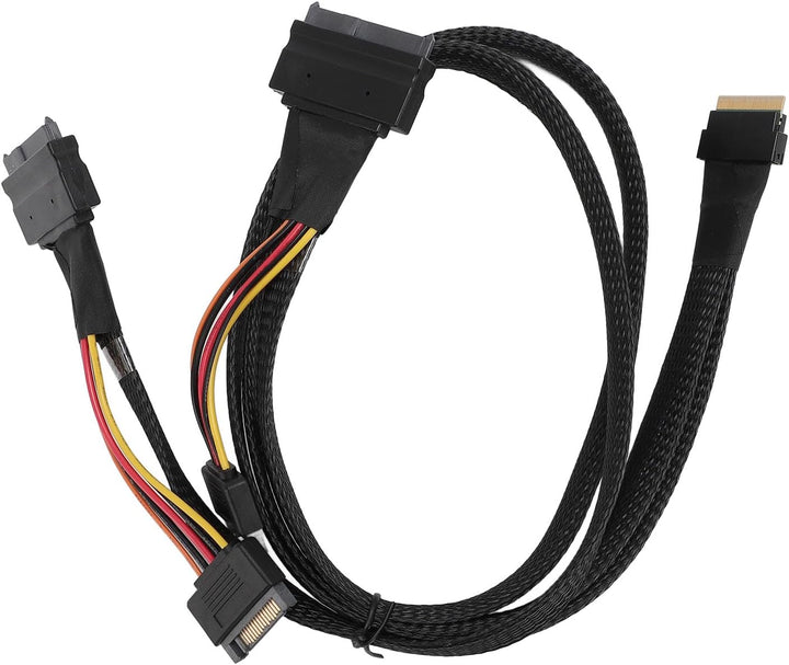 NVME PCIe SSD-Kabel, SFF-8654 8I auf 2 X SFF-8639 NVME U.2 Kabeladapter 24 Gbit/s 80 cm für Mainboar