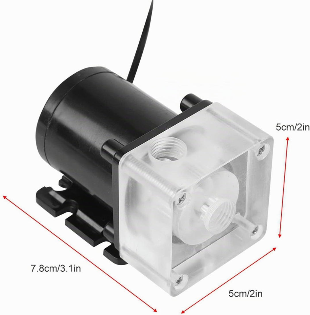 Wasserkühlpumpe, G1/4" Gewinde CPU Wasserpumpe Geräuschloses Computer Wasserkühlsystem Pumpe mit 4 M