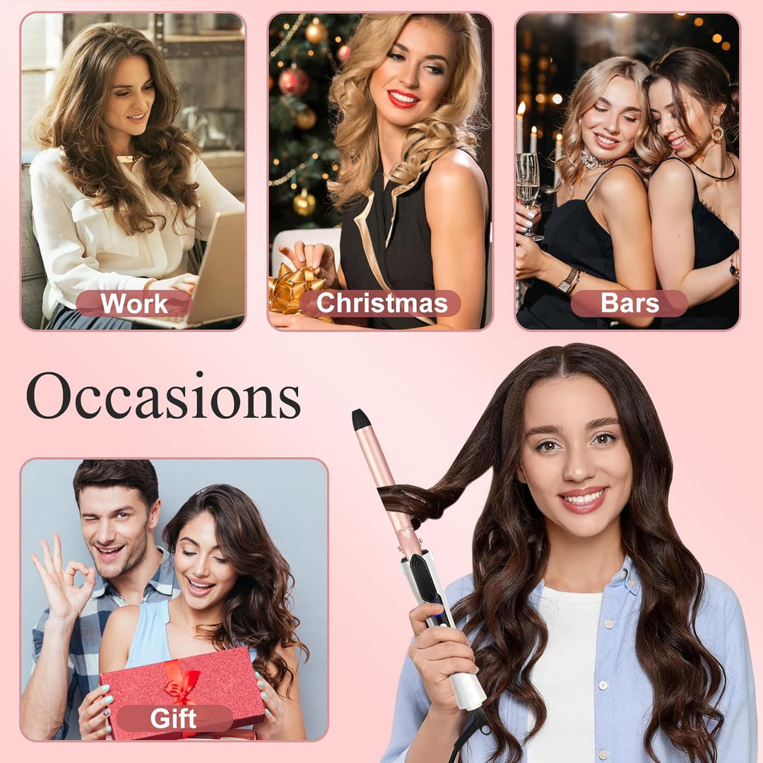 19mm Lockenstab kleine Locken mit Klemme für enge & Wellen, Schnelles Aufheizen 120-230°C Dualspannu